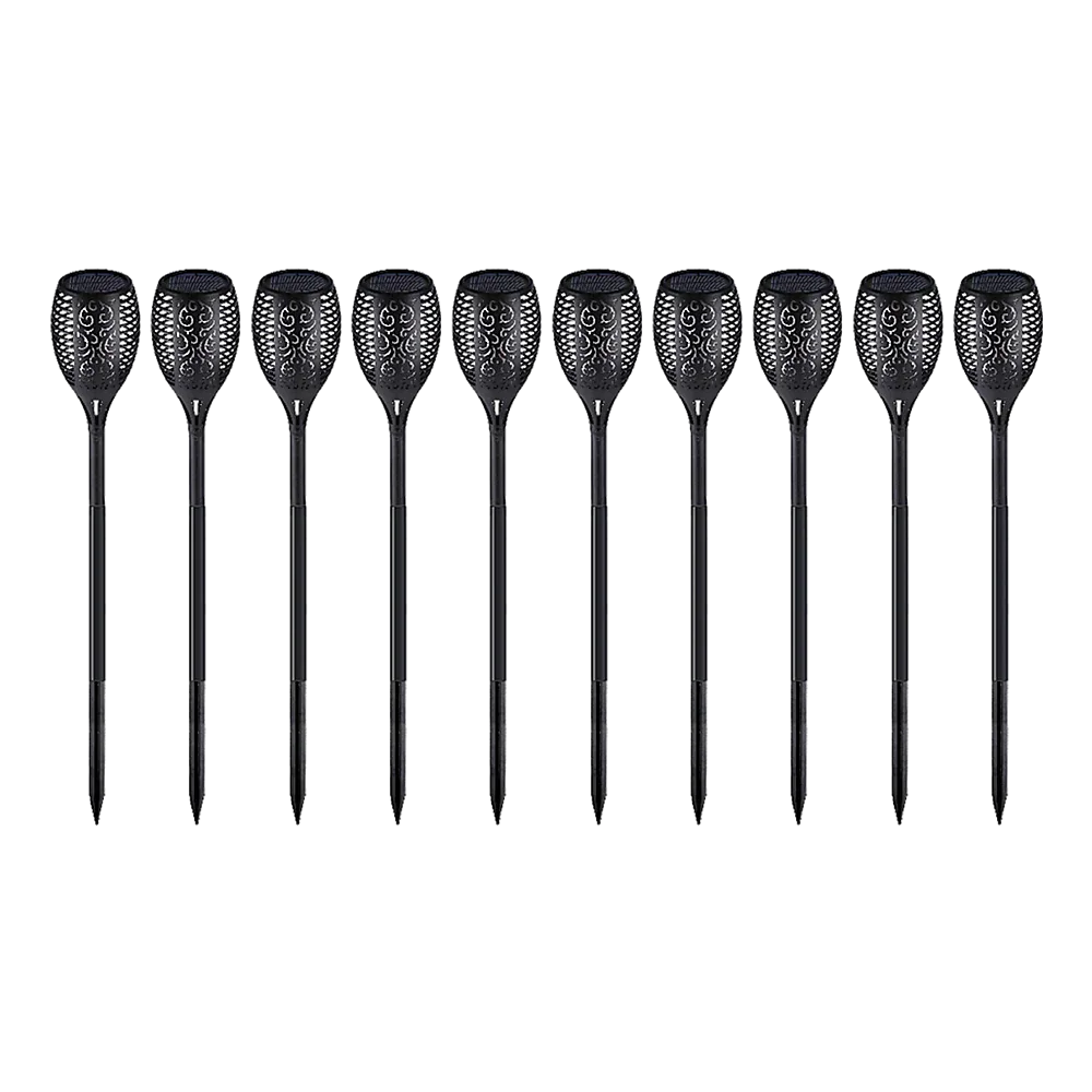 10 Pack Solar Torch Lights 96 LED Flickering Lighting Dancing Flame Garden Lamp - Mekamart Australia