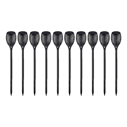 10 Pack Solar Torch Lights 96 LED Flickering Lighting Dancing Flame Garden Lamp - Mekamart Australia
