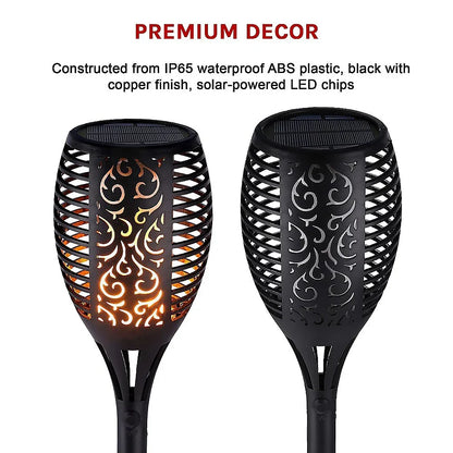 10 Pack Solar Torch Lights 96 LED Flickering Lighting Dancing Flame Garden Lamp - Mekamart Australia
