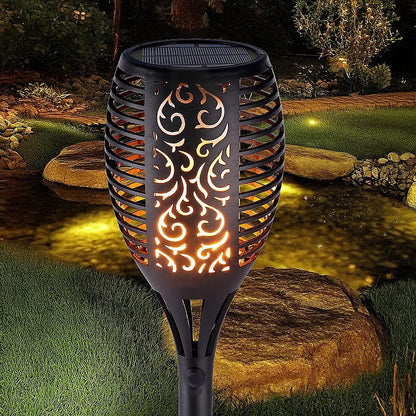 10 Pack Solar Torch Lights 96 LED Flickering Lighting Dancing Flame Garden Lamp - Mekamart Australia