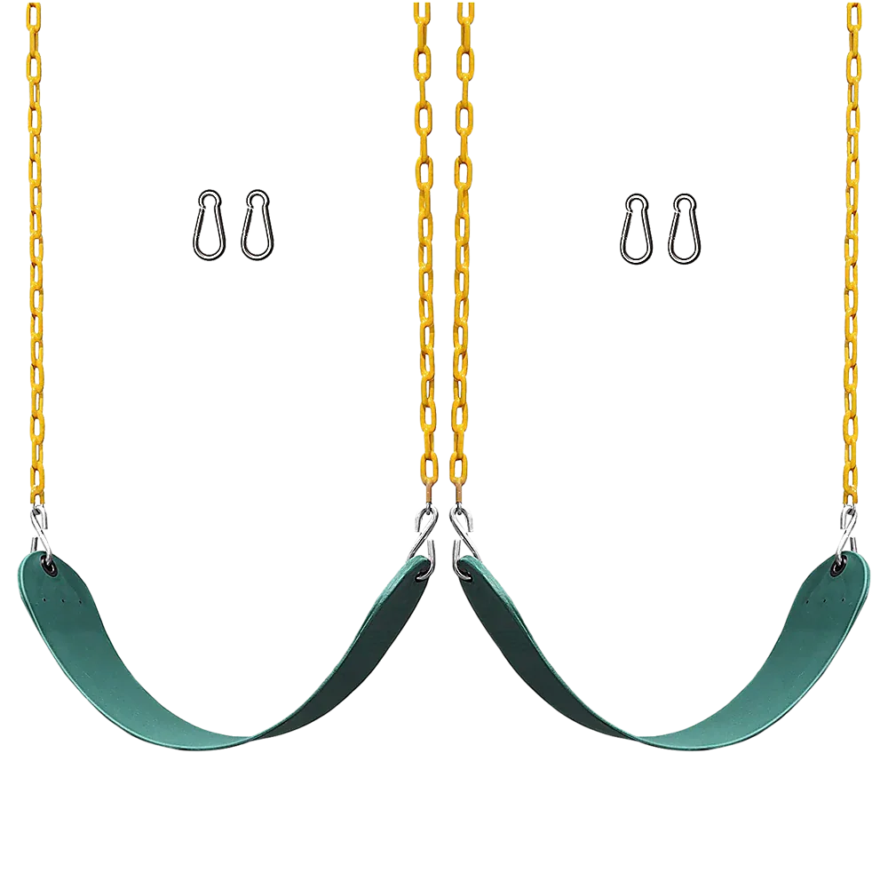 2 Pack Swings Seats Heavy Duty 66" Chain Plastic Coated Playground Swing - Mekamart Australia