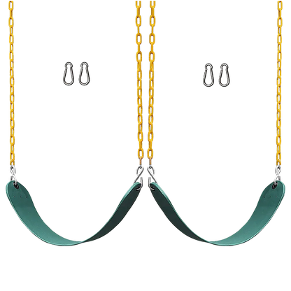 2 Pack Swings Seats Heavy Duty 66" Chain Plastic Coated Playground Swing - Mekamart Australia