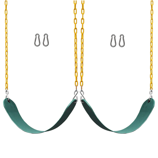 2 Pack Swings Seats Heavy Duty 66" Chain Plastic Coated Playground Swing - Mekamart Australia