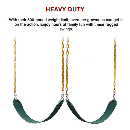 2 Pack Swings Seats Heavy Duty 66" Chain Plastic Coated Playground Swing - Mekamart Australia