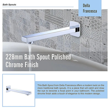 228mm Bath Spout Polished Chrome Finish - Mekamart Australia