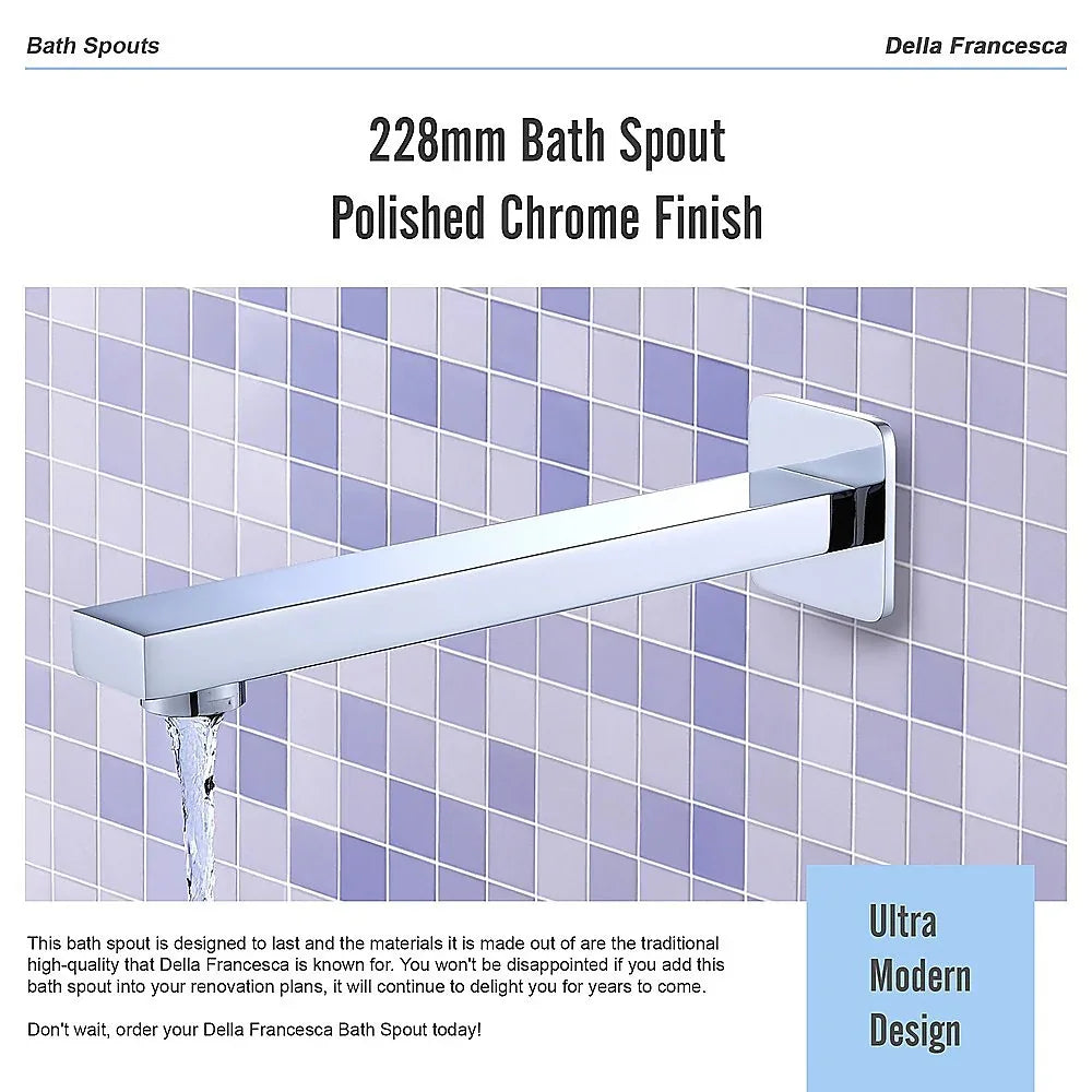 228mm Bath Spout Polished Chrome Finish - Mekamart Australia
