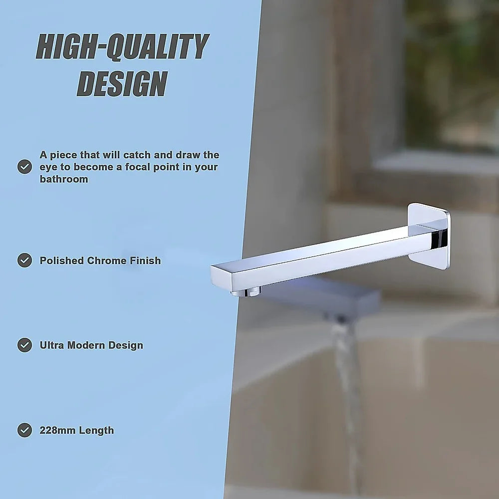 228mm Bath Spout Polished Chrome Finish - Mekamart Australia