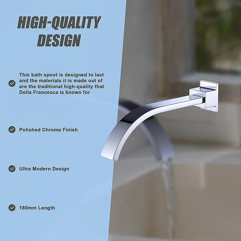 180mm Bath Spout Polished Chrome Finish - Mekamart Australia