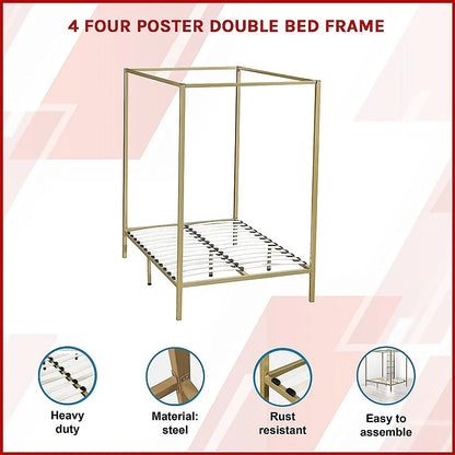 4 Four Poster Double Bed Frame - Mekamart Australia