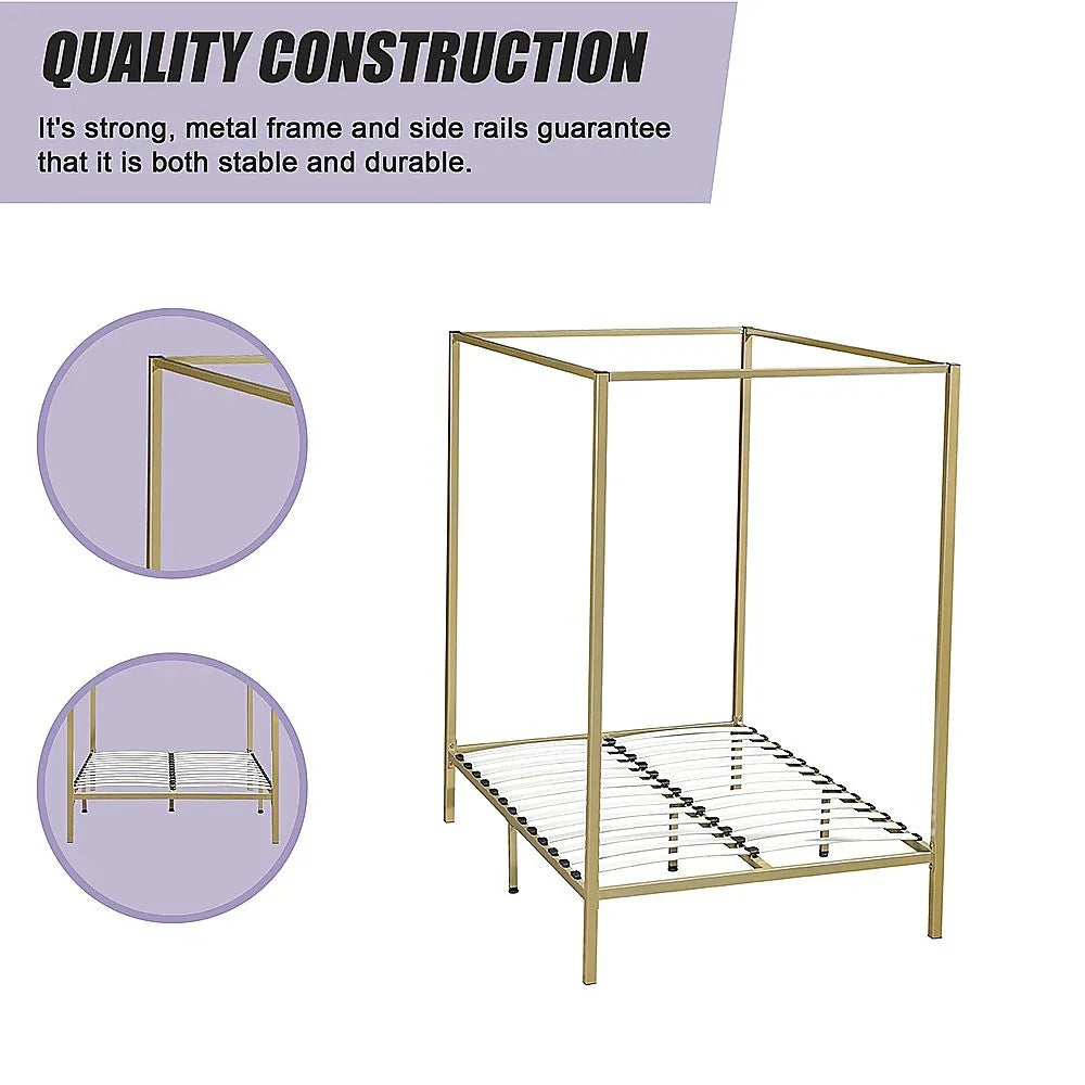 4 Four Poster Double Bed Frame - Mekamart Australia