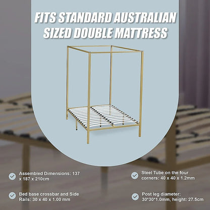 4 Four Poster Double Bed Frame - Mekamart Australia