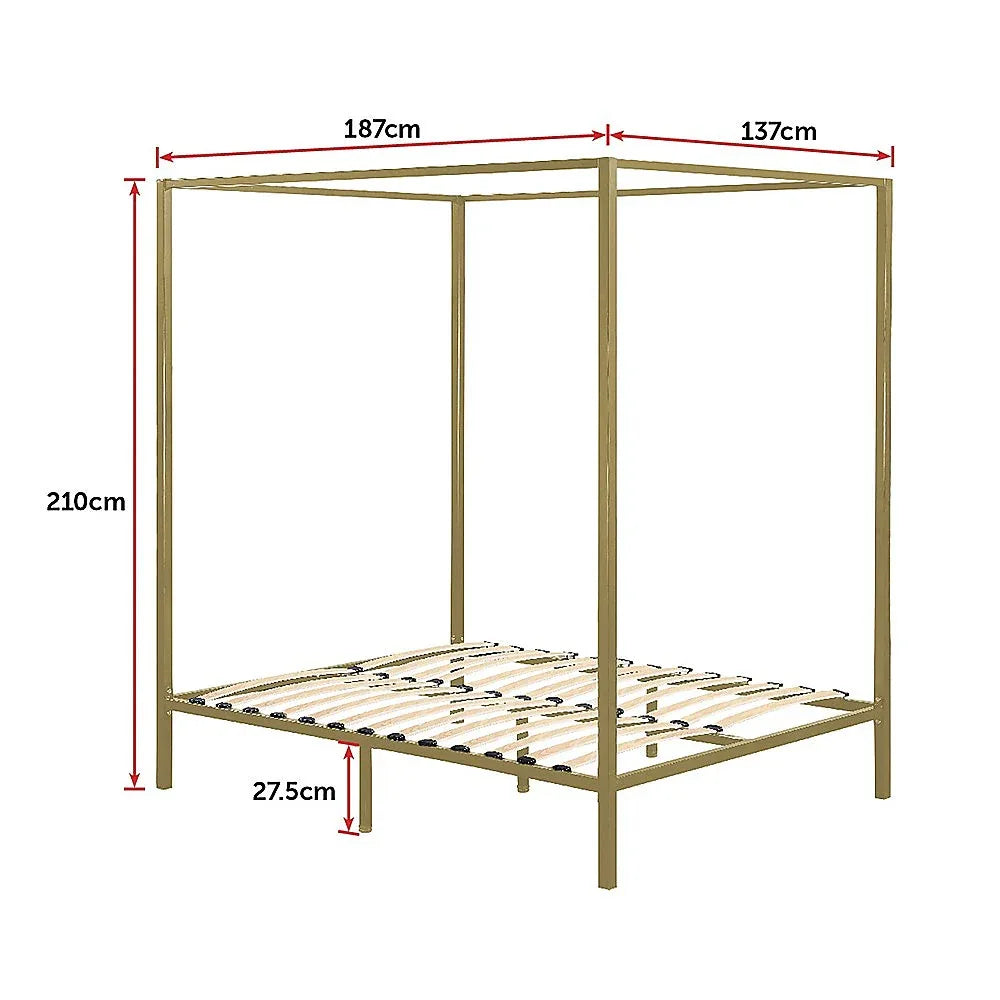 4 Four Poster Double Bed Frame - Mekamart Australia