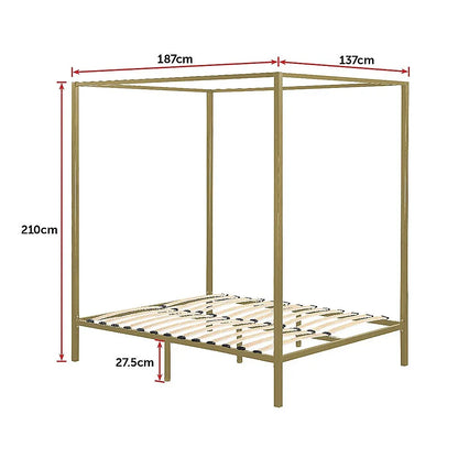 4 Four Poster Double Bed Frame - Mekamart Australia