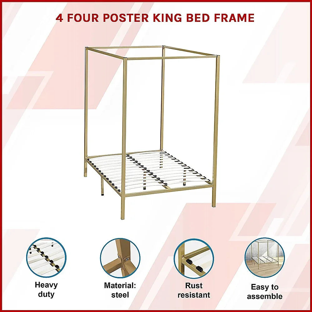 4 Four Poster King Bed Frame - Mekamart Australia