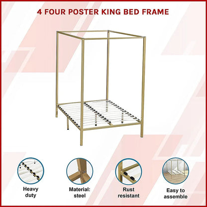 4 Four Poster King Bed Frame - Mekamart Australia