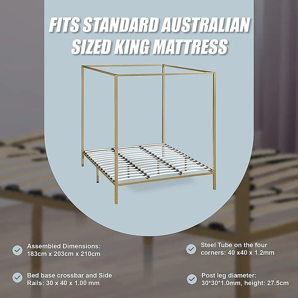 4 Four Poster King Bed Frame - Mekamart Australia