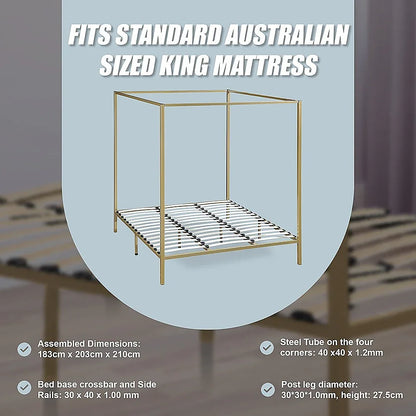 4 Four Poster King Bed Frame - Mekamart Australia