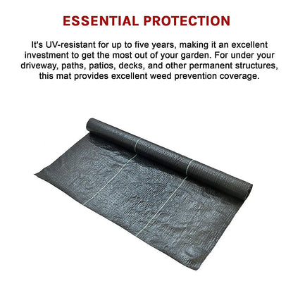 Heavy Duty Weed Control PP Woven Fabric Weed Mat Gardening Plant 0.92m x 20m - Mekamart Australia