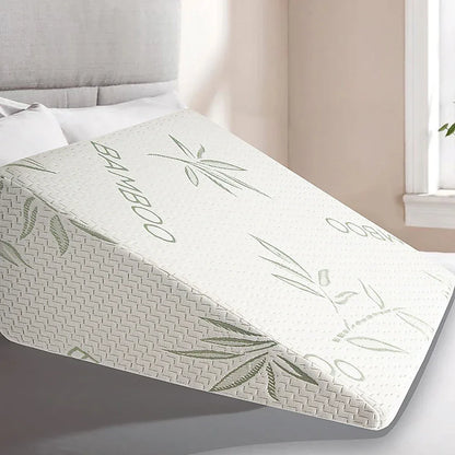 Cool Gel Memory Foam Bed Wedge Pillow Cushion Neck Back Support Sleep with Cover - Mekamart Australia