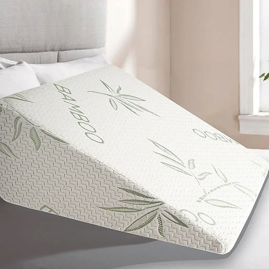 Cool Gel Memory Foam Bed Wedge Pillow Cushion Neck Back Support Sleep with Cover - Mekamart Australia