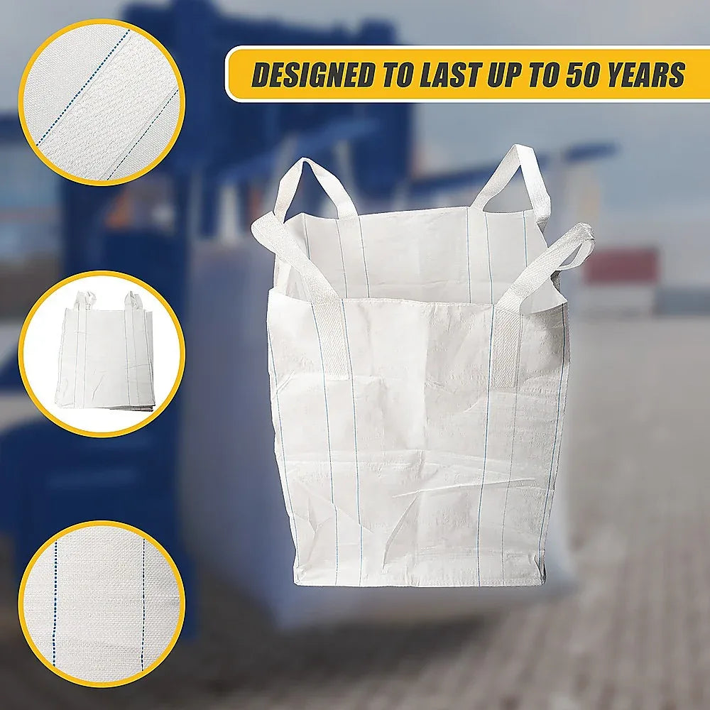 4 x 1 tonne FIBC Polypropylene UV Rated Builder / Bulk / Landscape Bags - Mekamart Australia