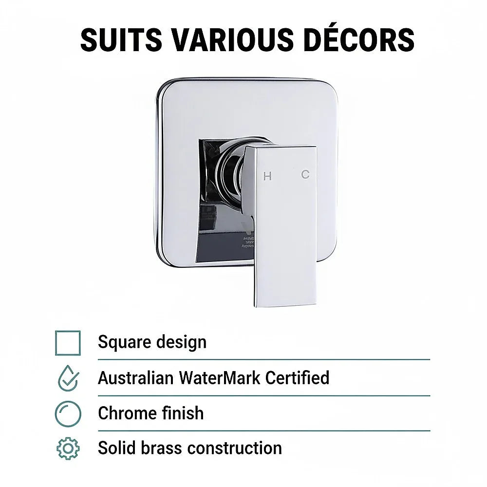 Shower Bath Mixer Tap Bathroom WATERMARK Approved - Chrome - Mekamart Australia