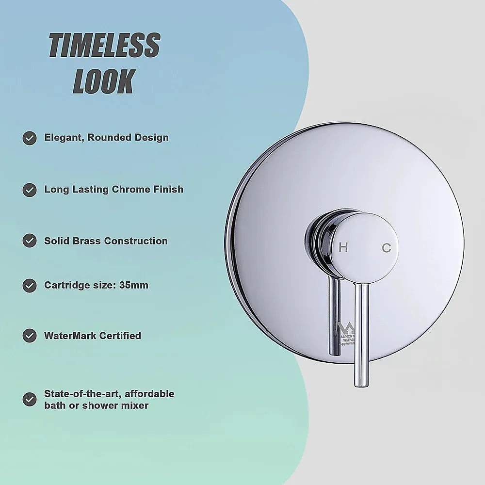 Shower Bath Mixer Tap Bathroom WATERMARK Approved - Chrome - Mekamart Australia