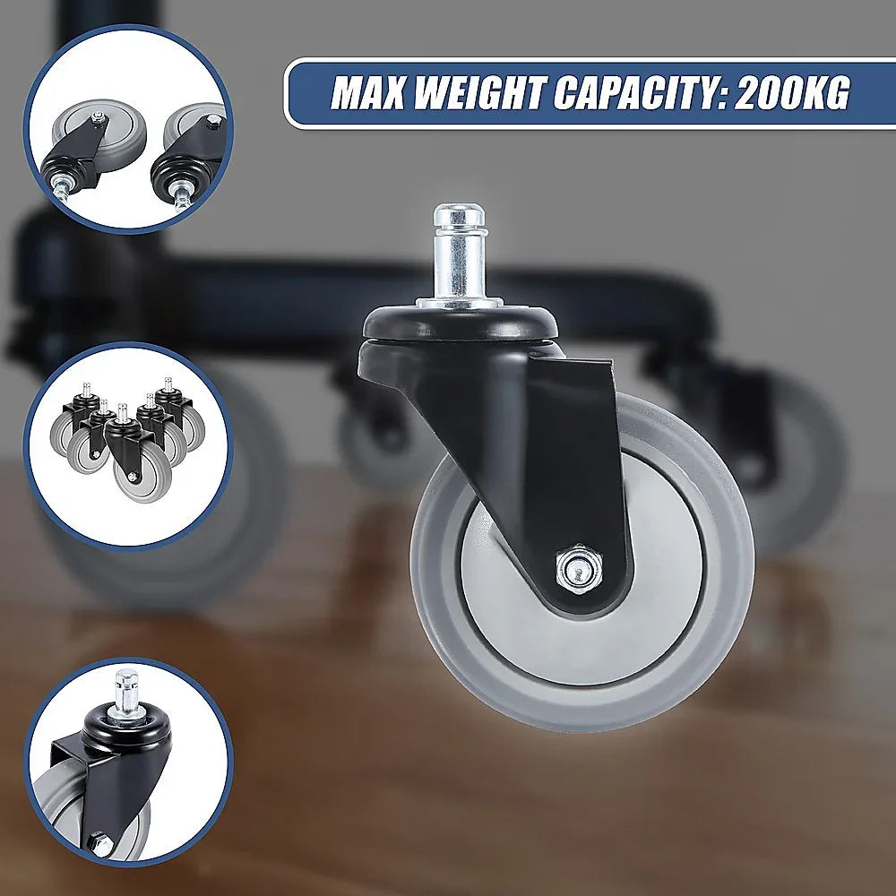 5x Office Chair Caster Wheels Set – Heavy Duty Universal Replacement for All Floors - Mekamart Australia
