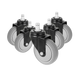5x Office Chair Caster Wheels Set – Heavy Duty Universal Replacement for All Floors - Mekamart Australia