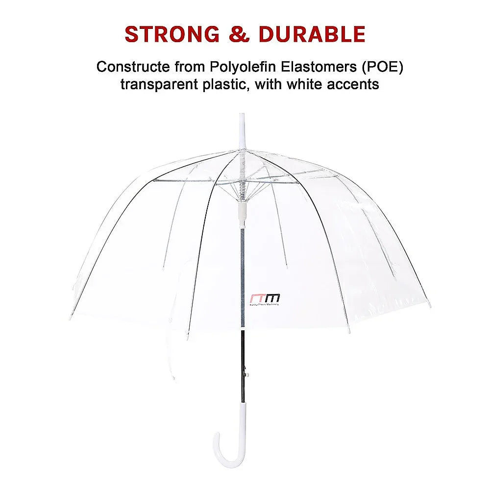5x Clear Transparent Rain Walking Umbrella Parasol PVC Dome Wedding Party Favour - Mekamart Australia