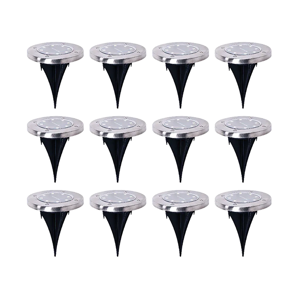 12x Solar Powered LED Buried Inground Recessed Light Garden Outdoor Deck Path - Mekamart Australia