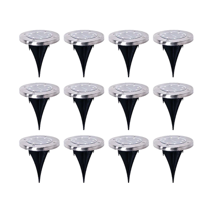 12x Solar Powered LED Buried Inground Recessed Light Garden Outdoor Deck Path - Mekamart Australia