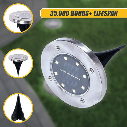 12x Solar Powered LED Buried Inground Recessed Light Garden Outdoor Deck Path - Mekamart Australia