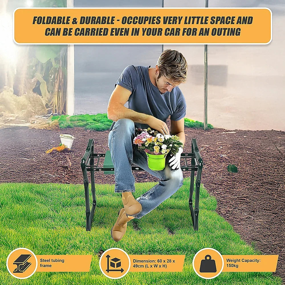 Garden Seat Folding Kneeler Bench Kneeling Soft Eva Pad - Mekamart Australia