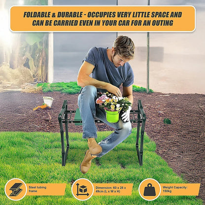 Garden Seat Folding Kneeler Bench Kneeling Soft Eva Pad - Mekamart Australia