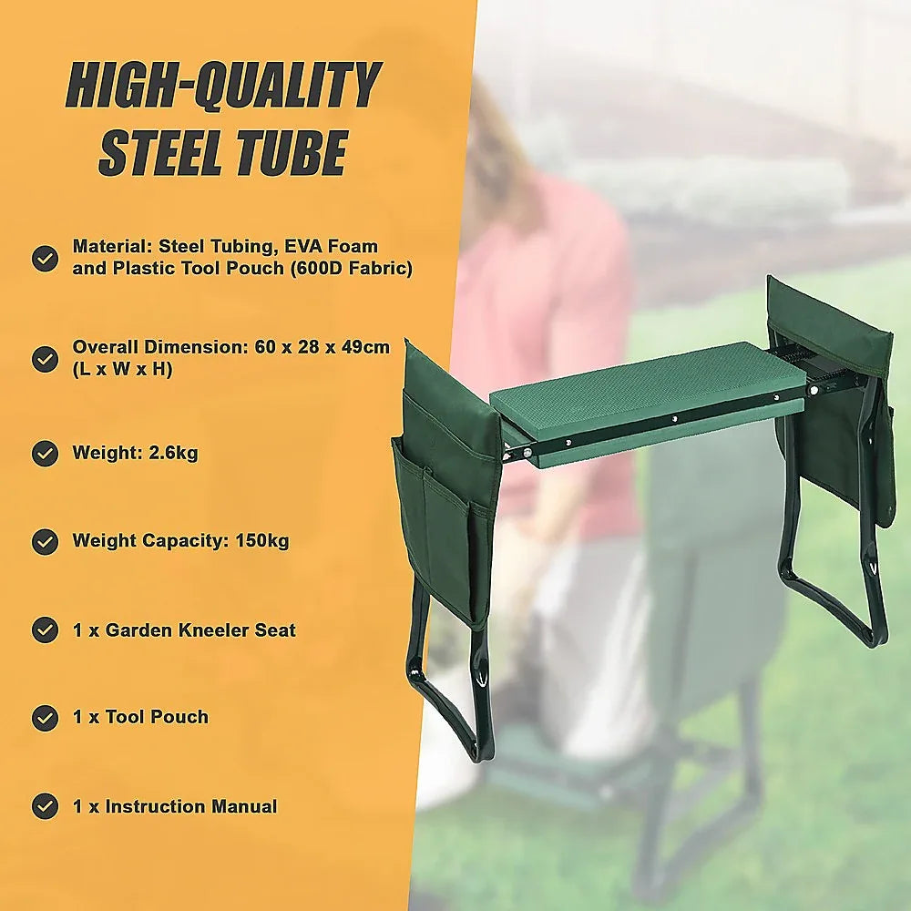 Garden Seat Folding Kneeler Bench Kneeling Soft Eva Pad - Mekamart Australia