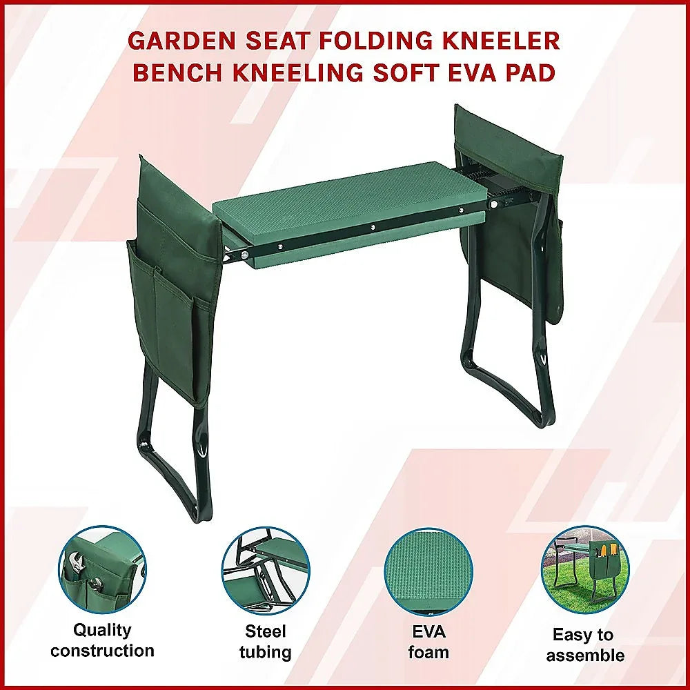 Garden Seat Folding Kneeler Bench Kneeling Soft Eva Pad - Mekamart Australia