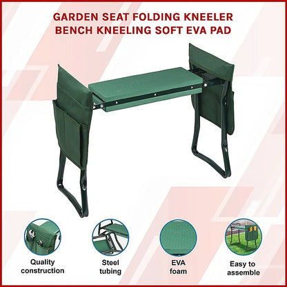 Garden Seat Folding Kneeler Bench Kneeling Soft Eva Pad - Mekamart Australia