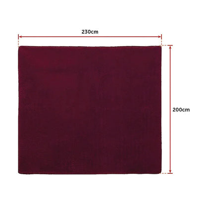 230x200cm Floor Rugs Large Shaggy Rug Area Carpet Bedroom Living Room Mat - Burgundy - Mekamart Australia