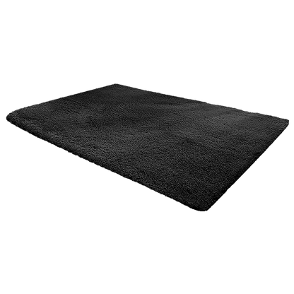 200x140cm Floor Rugs Large Shaggy Rug Area Carpet Bedroom Living Room Mat - Black - Mekamart Australia