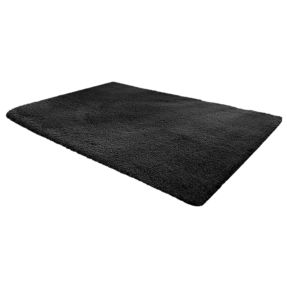 230x160cm Floor Rugs Large Shaggy Rug Area Carpet Bedroom Living Room Mat - Black - Mekamart Australia