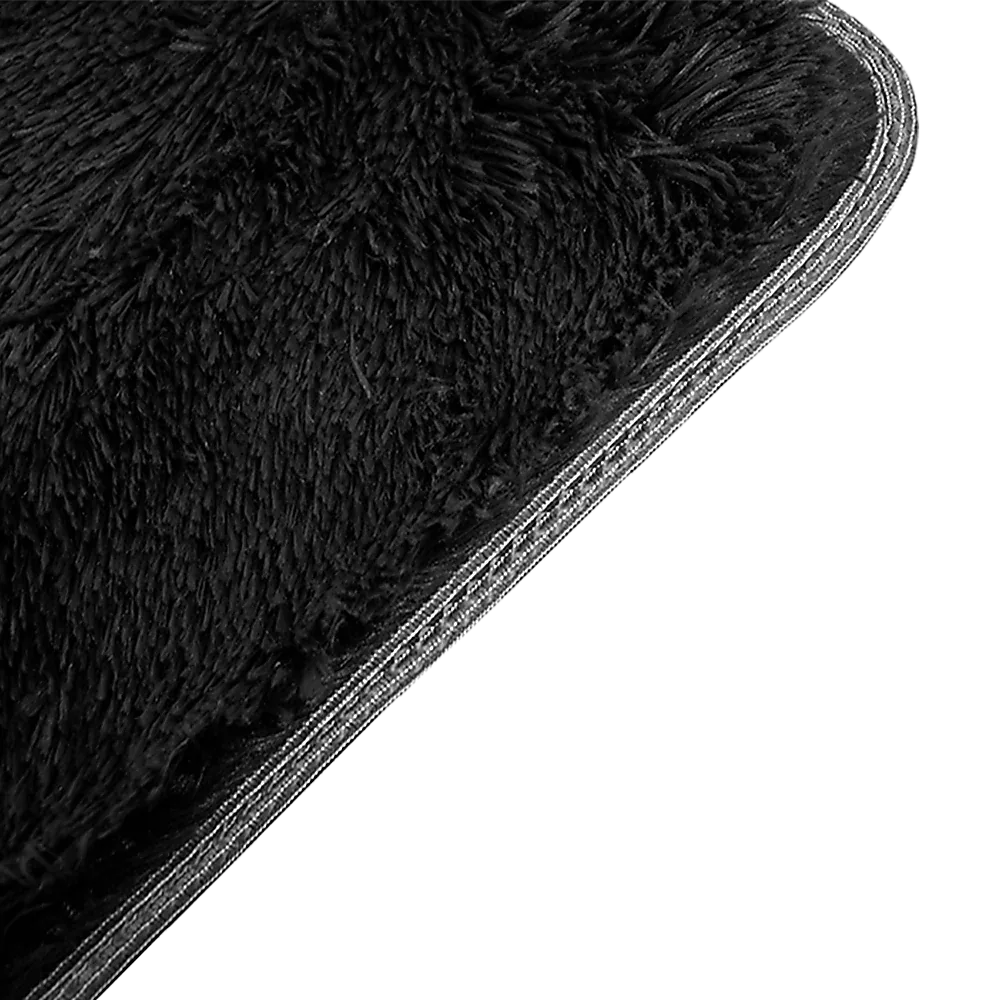 230x160cm Floor Rugs Large Shaggy Rug Area Carpet Bedroom Living Room Mat - Black - Mekamart Australia