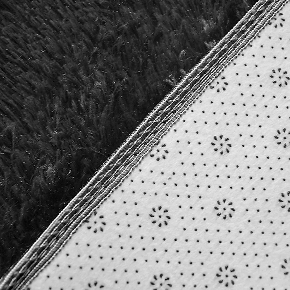 230x160cm Floor Rugs Large Shaggy Rug Area Carpet Bedroom Living Room Mat - Black - Mekamart Australia