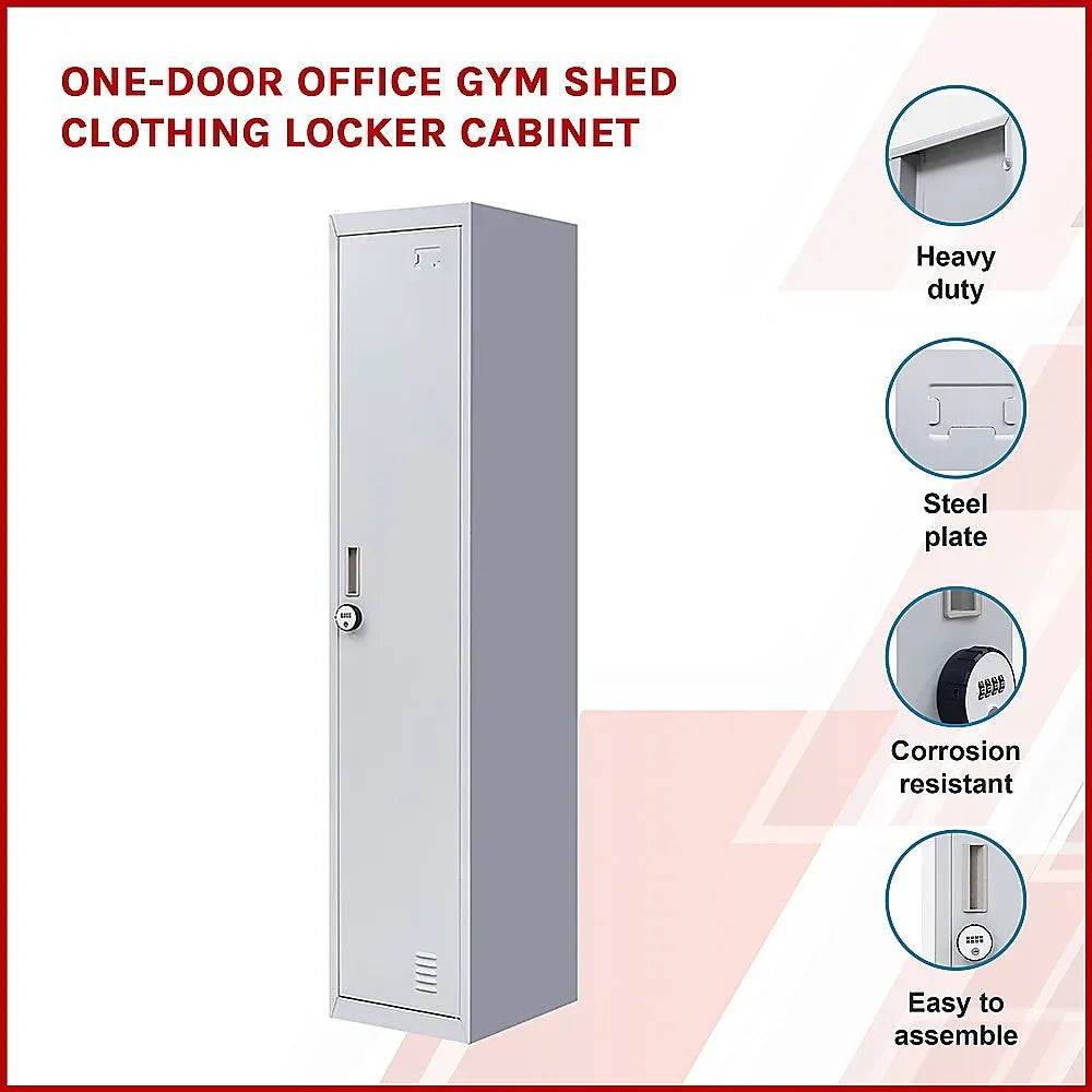 One-Door Office Gym Shed Clothing Locker Cabinet - Mekamart Australia