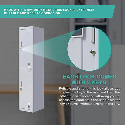 2-Door Vertical Locker for Office Gym Shed School Home Storage - Mekamart Australia