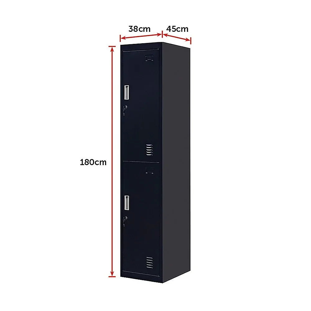 2-Door Vertical Locker for Office Gym Shed School Home Storage - Mekamart Australia
