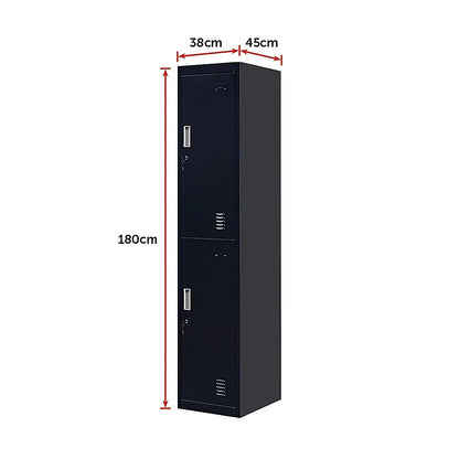 2-Door Vertical Locker for Office Gym Shed School Home Storage - Mekamart Australia