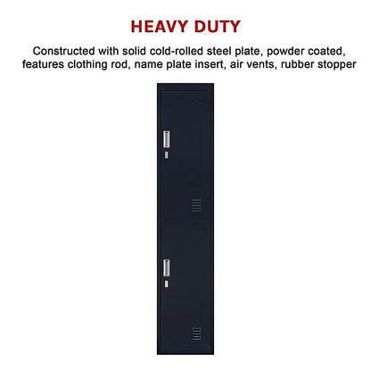 2-Door Vertical Locker for Office Gym Shed School Home Storage - Mekamart Australia