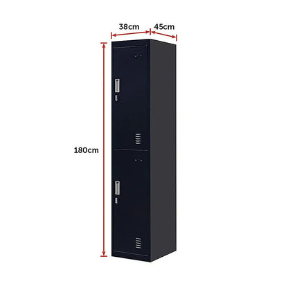 2-Door Vertical Locker for Office Gym Shed School Home Storage - Mekamart Australia