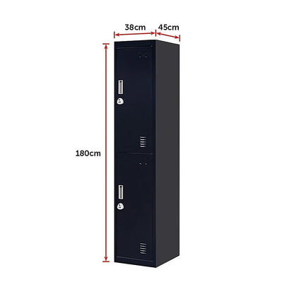 2-Door Vertical Locker for Office Gym Shed School Home Storage - Mekamart Australia